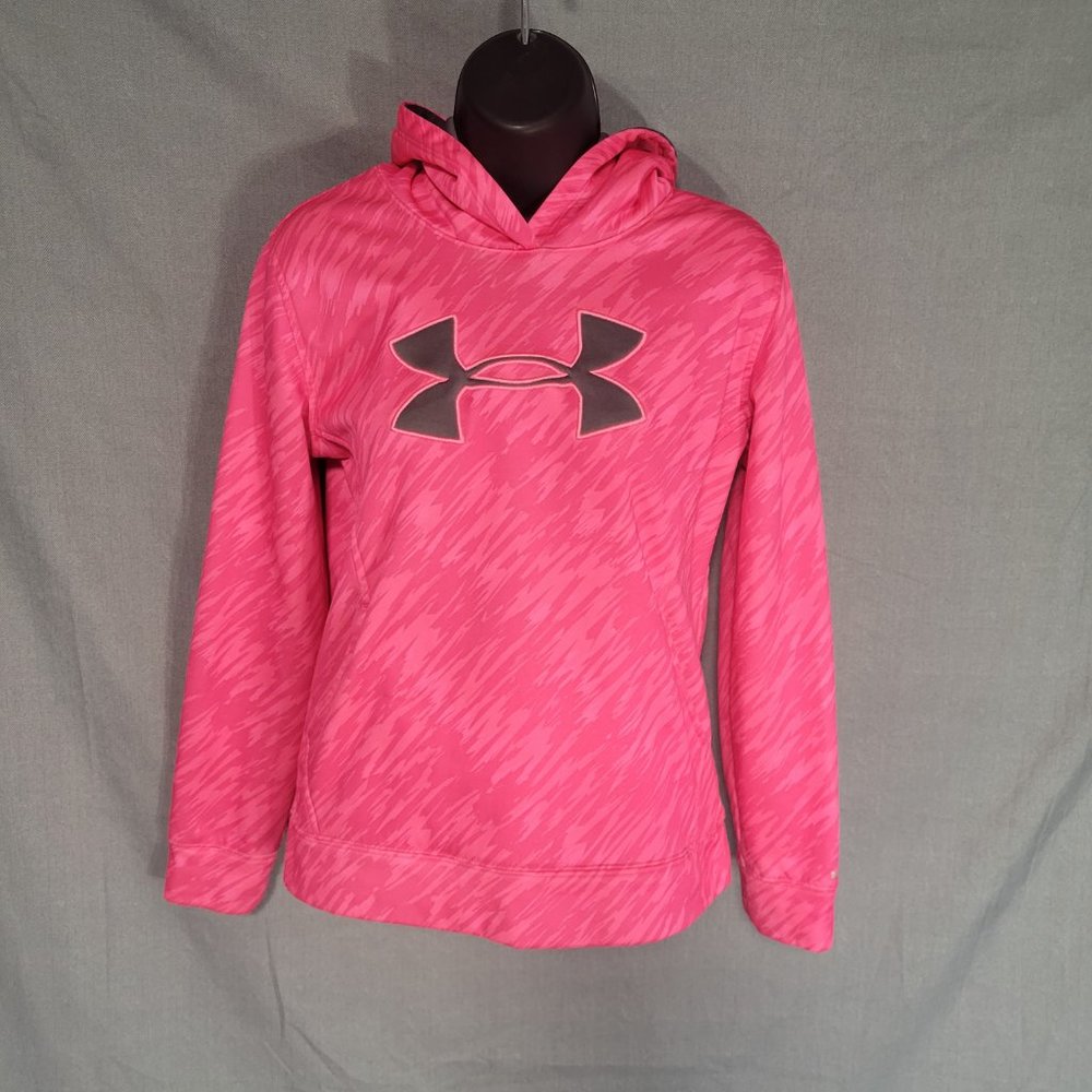 Hot Pink Under Armour hoodie- Youth Large